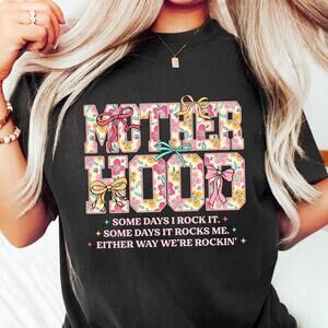 Coquette Motherhood T-Shirt, Rock Mom Shirt, Trendy Mother Day